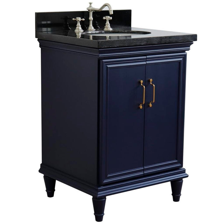 Bellaterra Home, Forli 25" Blue Vanity, Oval Sink, Black Galaxy Granite#top-options_black-galaxy-granite-top