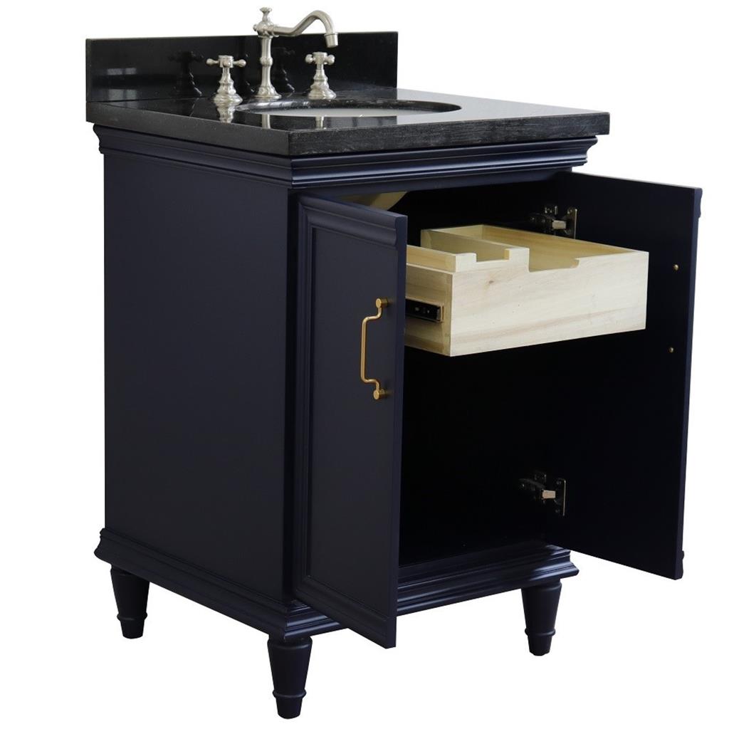 Bellaterra Home, Forli 25" Blue Vanity, Oval Sink, Black Galaxy Granite#top-options_black-galaxy-granite-top