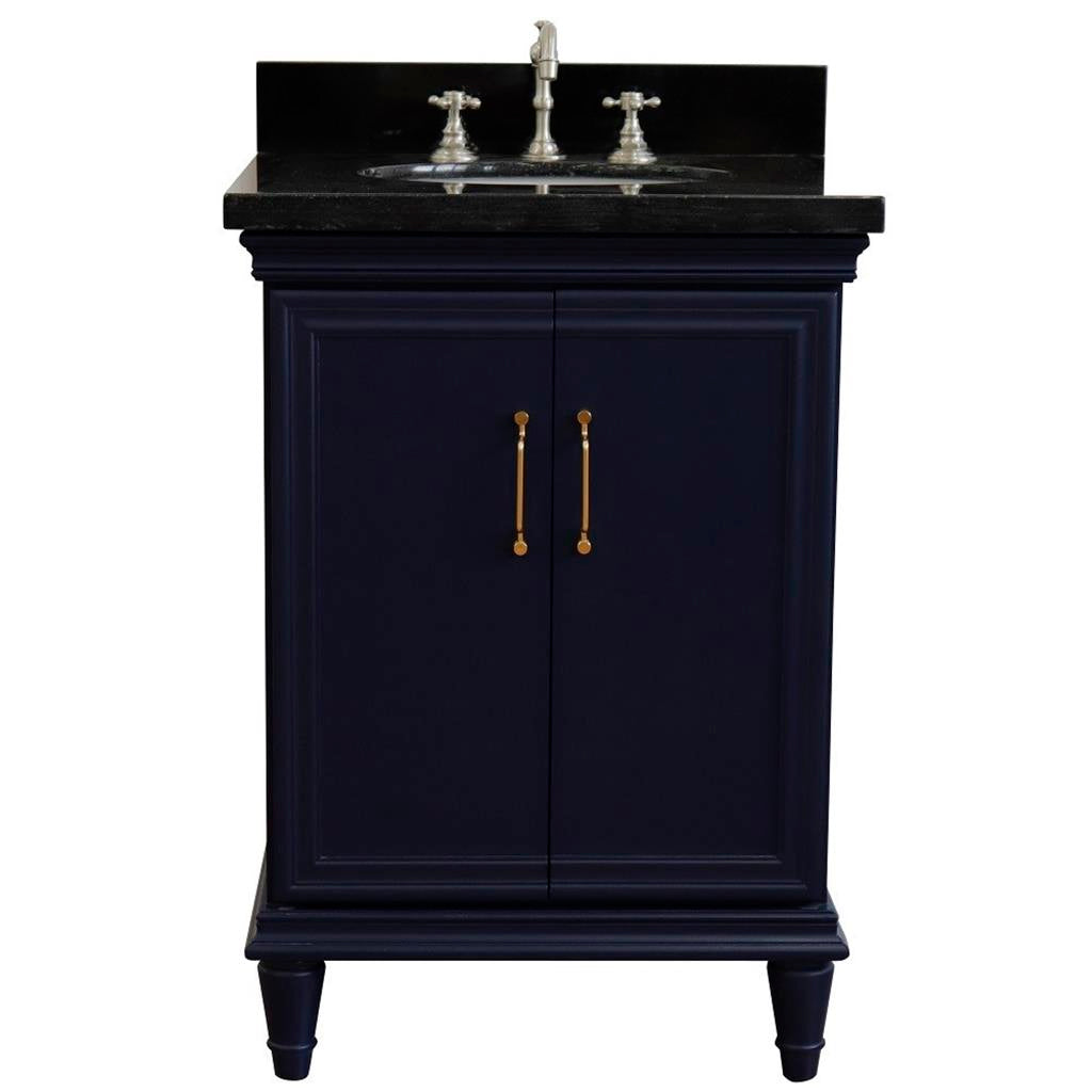 Bellaterra Home, Forli 25" Blue Vanity, Oval Sink, Black Galaxy Granite#top-options_black-galaxy-granite-top