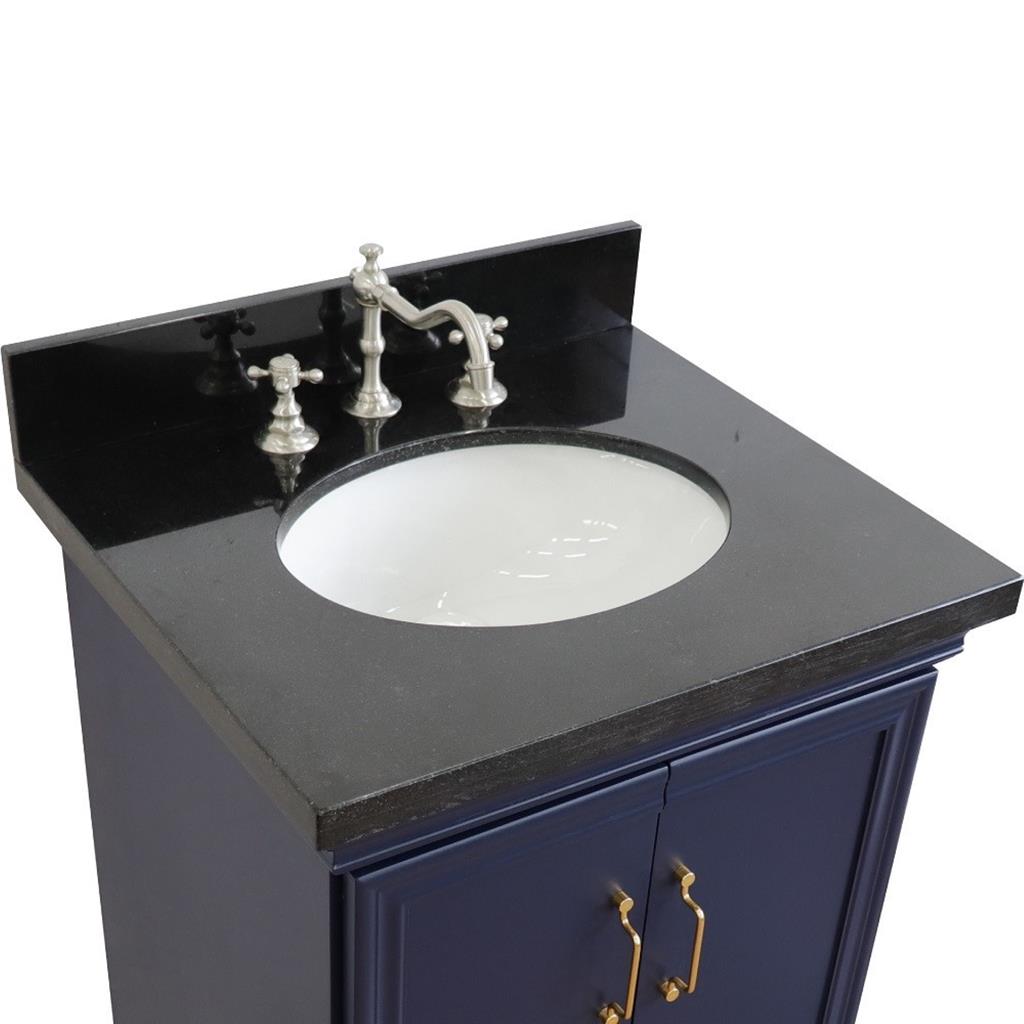 Bellaterra Home, Forli 25" Blue Vanity, Oval Sink, Black Galaxy Granite#top-options_black-galaxy-granite-top