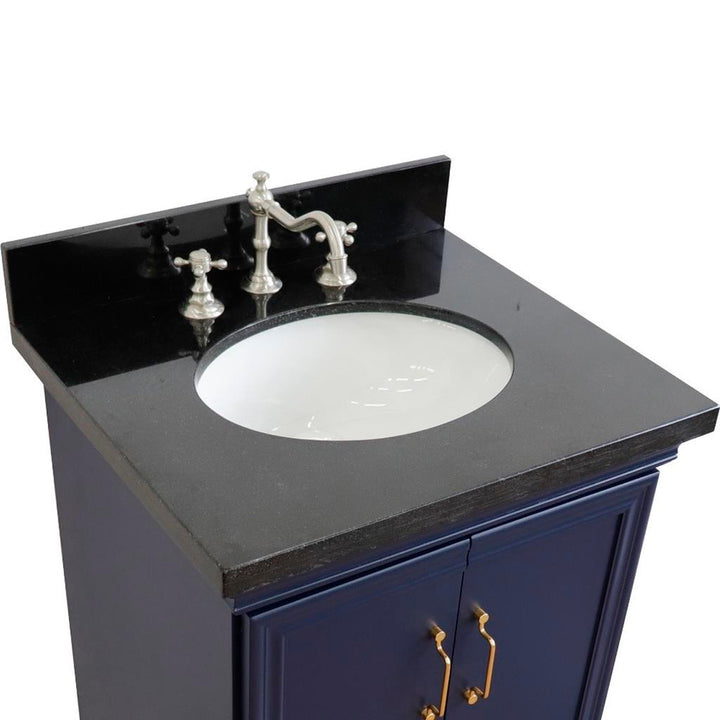 Bellaterra Home, Forli 25" Blue Vanity, Oval Sink, Black Galaxy Granite#top-options_black-galaxy-granite-top