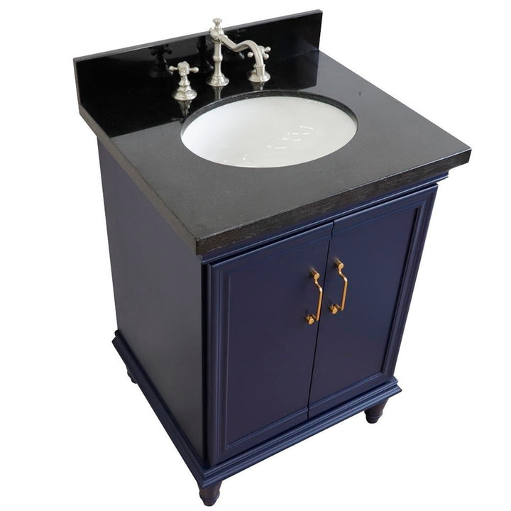 Bellaterra Home, Forli 25" Blue Vanity, Oval Sink, Black Galaxy Granite#top-options_black-galaxy-granite-top