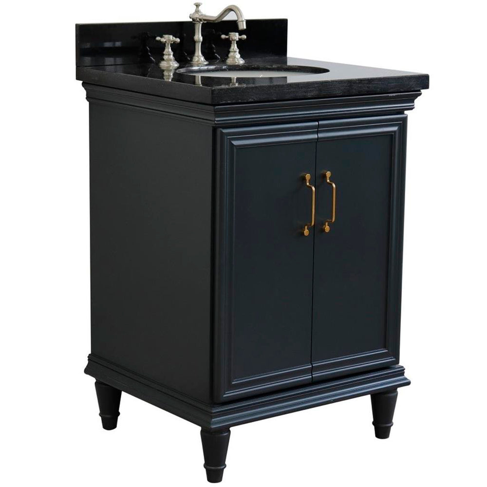 Bellaterra Home, Forli 25" Dark Gray Vanity, Oval Sink, Black Galaxy Granite#top-options_black-galaxy-granite-top