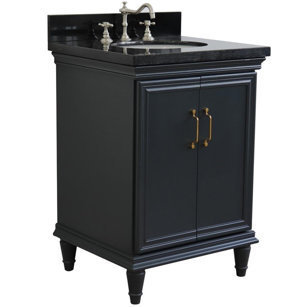 Bellaterra Home, Forli 25" Dark Gray Vanity, Oval Sink, Black Galaxy Granite#top-options_black-galaxy-granite-top