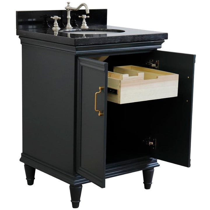 Bellaterra Home, Forli 25" Dark Gray Vanity, Oval Sink, Black Galaxy Granite#top-options_black-galaxy-granite-top