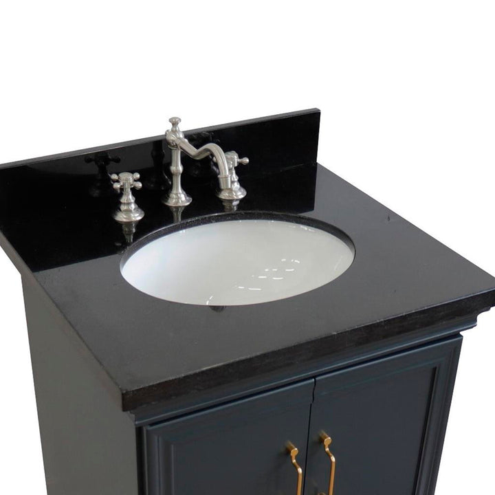 Bellaterra Home, Forli 25" Dark Gray Vanity, Oval Sink, Black Galaxy Granite#top-options_black-galaxy-granite-top