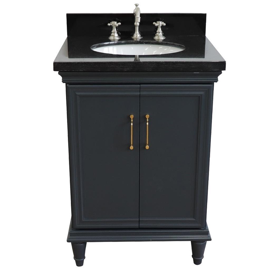 Bellaterra Home, Forli 25" Dark Gray Vanity, Oval Sink, Black Galaxy Granite#top-options_black-galaxy-granite-top