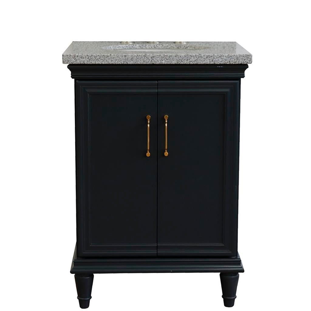 Bellaterra Home, Forli 25" Dark Gray Vanity, Oval Sink, Gray Granite#top-options_gray-granite-top