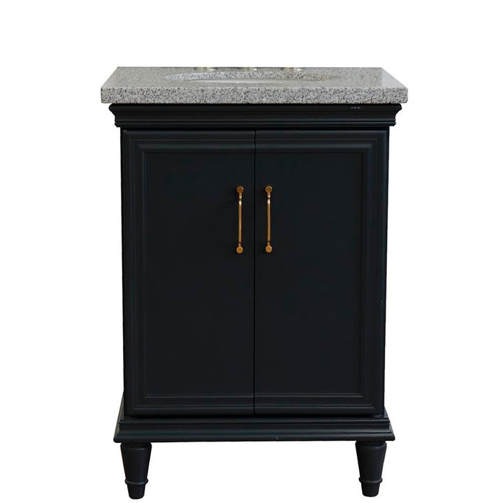 Bellaterra Home, Forli 25" Dark Gray Vanity, Oval Sink, Gray Granite#top-options_gray-granite-top