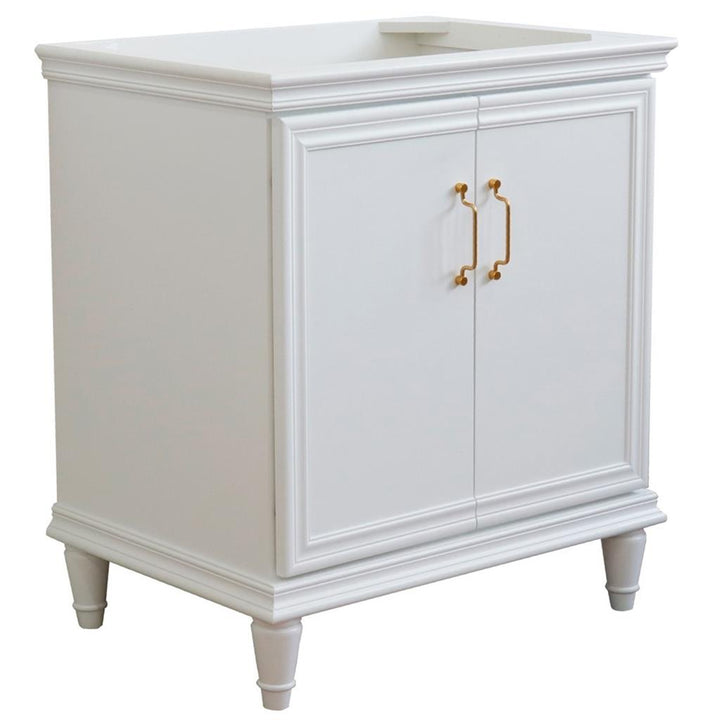 Bellaterra Home, Forli 30" White Vanity, Cabinet Only, Cabinet Only (No Top)#top-options_cabinet-only-(no-top)-top