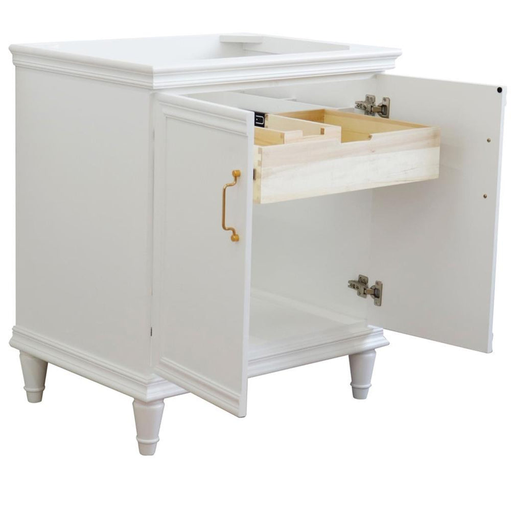 Bellaterra Home, Forli 30" White Vanity, Cabinet Only, Cabinet Only (No Top)#top-options_cabinet-only-(no-top)-top