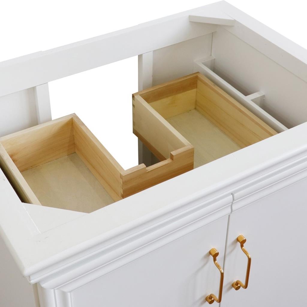 Bellaterra Home, Forli 30" White Vanity, Cabinet Only, Cabinet Only (No Top)#top-options_cabinet-only-(no-top)-top