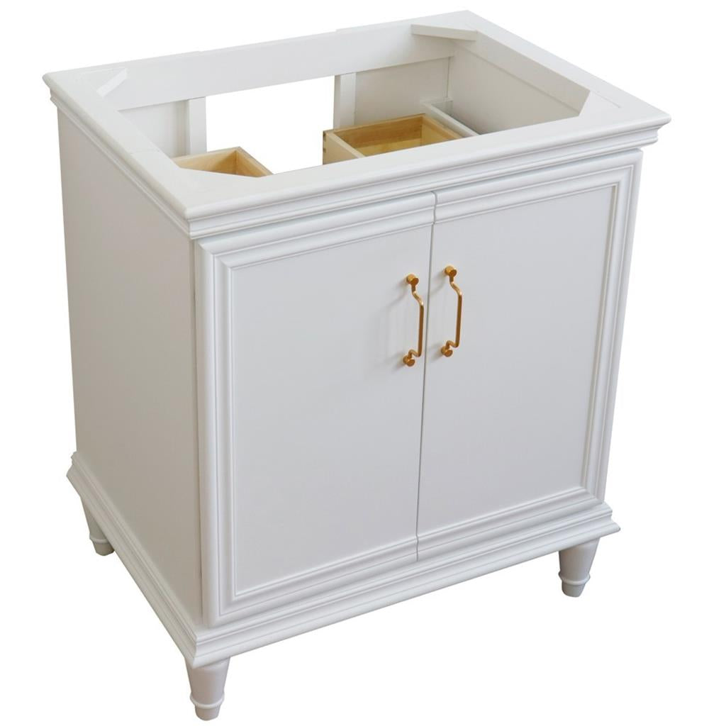 Bellaterra Home, Forli 30" White Vanity, Cabinet Only, Cabinet Only (No Top)#top-options_cabinet-only-(no-top)-top