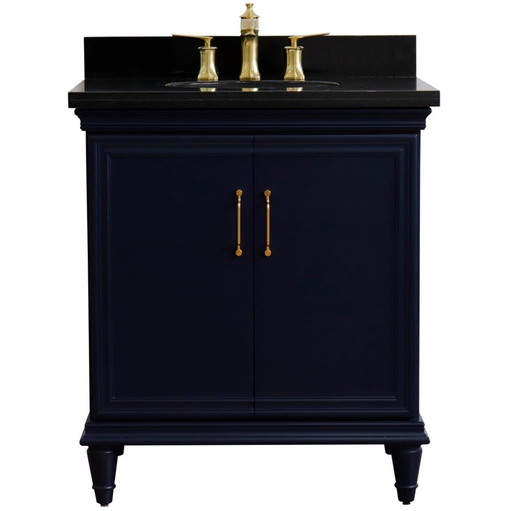 Bellaterra Home, Forli 31" Blue Vanity, Oval Sink, Black Galaxy Granite#top-options_black-galaxy-granite-top