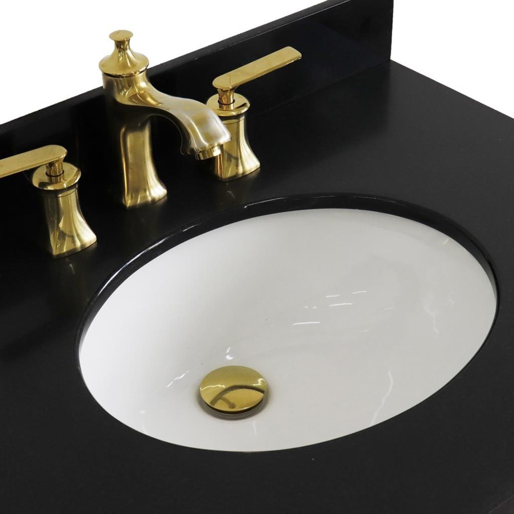 Bellaterra Home, Forli 31" Blue Vanity, Oval Sink, Black Galaxy Granite#top-options_black-galaxy-granite-top