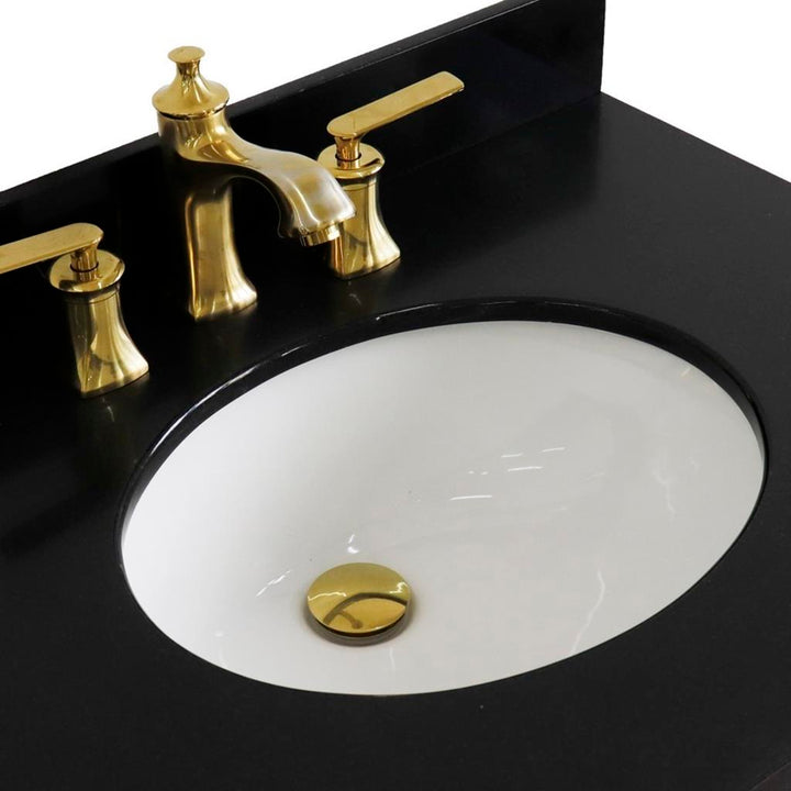 Bellaterra Home, Forli 31" Blue Vanity, Oval Sink, Black Galaxy Granite#top-options_black-galaxy-granite-top