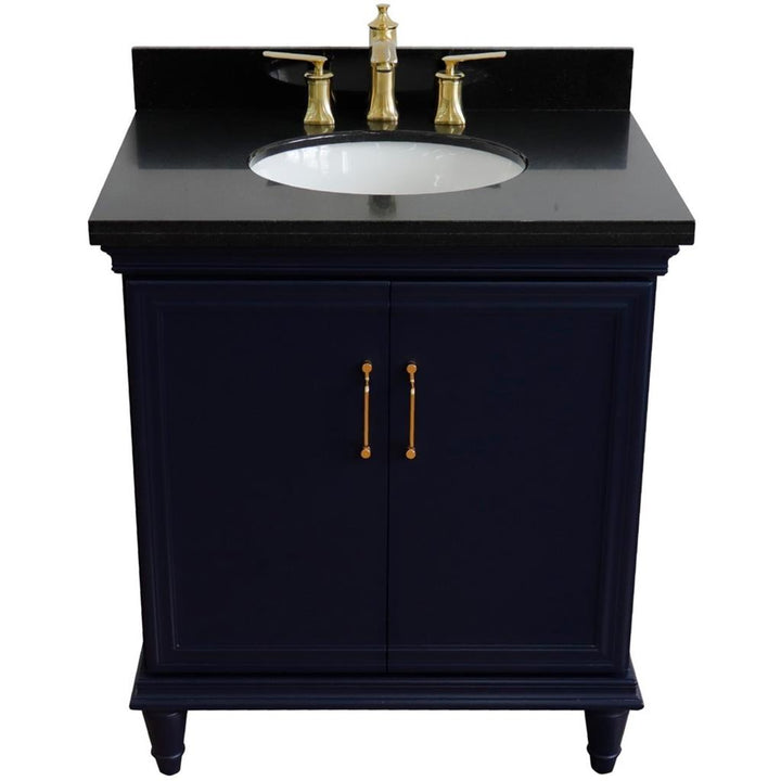 Bellaterra Home, Forli 31" Blue Vanity, Oval Sink, Black Galaxy Granite#top-options_black-galaxy-granite-top