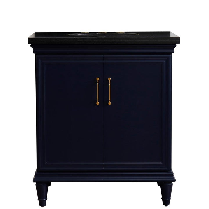 Bellaterra Home, Forli 31" Blue Vanity, Oval Sink, Black Galaxy Granite#top-options_black-galaxy-granite-top