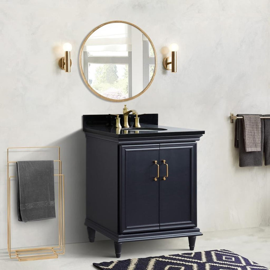 Bellaterra Home, Forli 31" Dark Gray Vanity, Oval Sink, Black Galaxy Granite#top-options_black-galaxy-granite-top