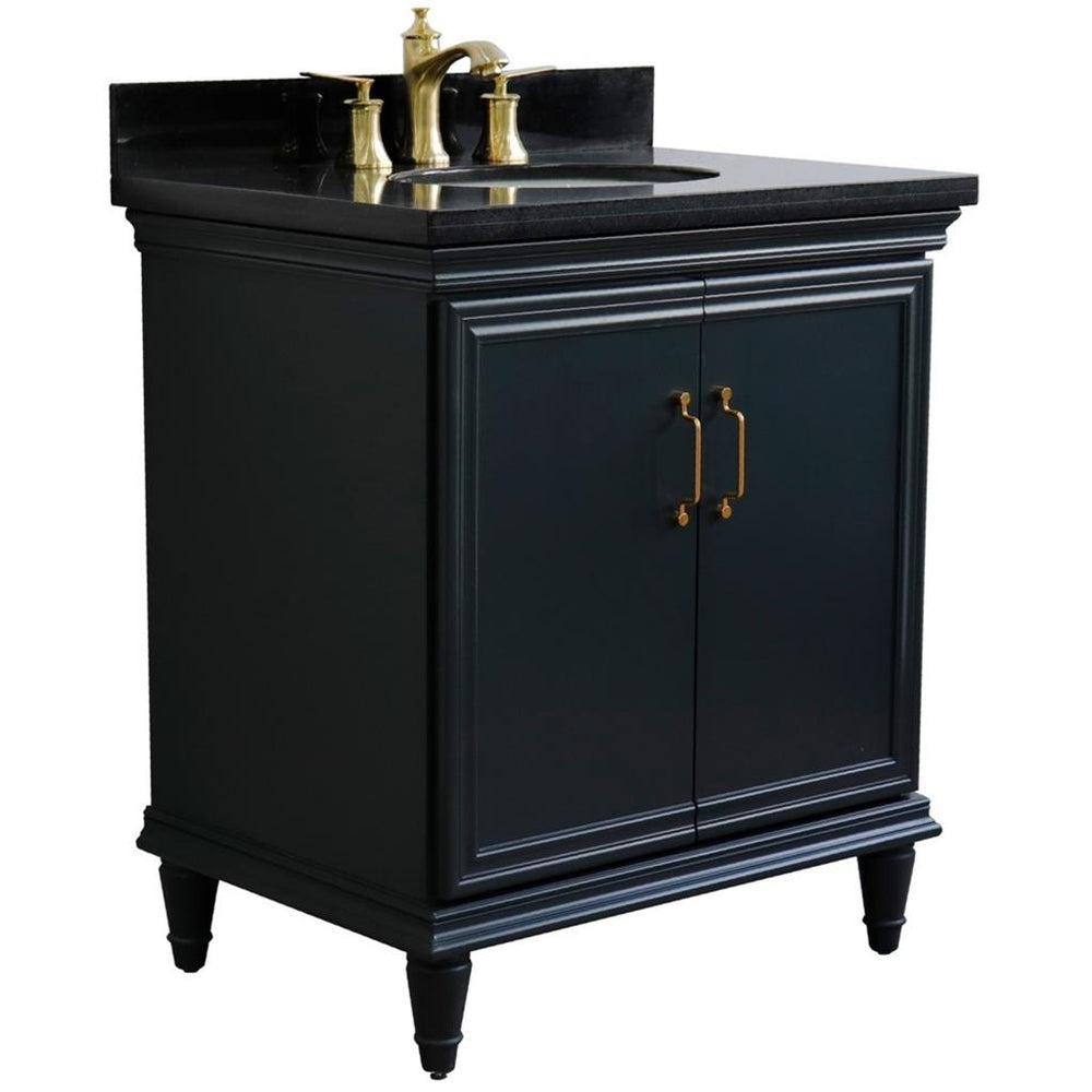 Bellaterra Home, Forli 31" Dark Gray Vanity, Oval Sink, Black Galaxy Granite#top-options_black-galaxy-granite-top