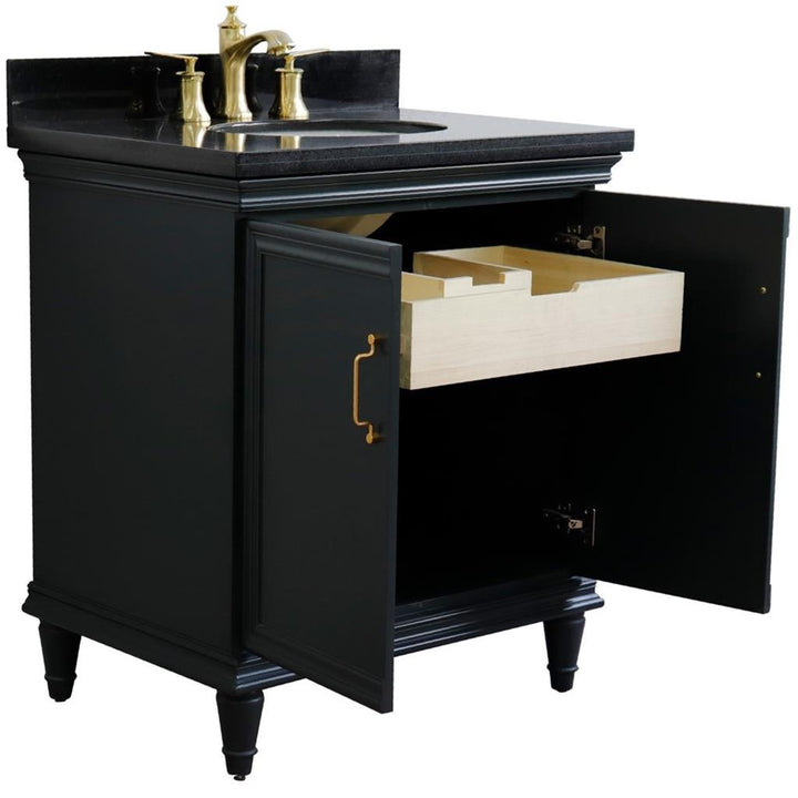 Bellaterra Home, Forli 31" Dark Gray Vanity, Oval Sink, Black Galaxy Granite#top-options_black-galaxy-granite-top