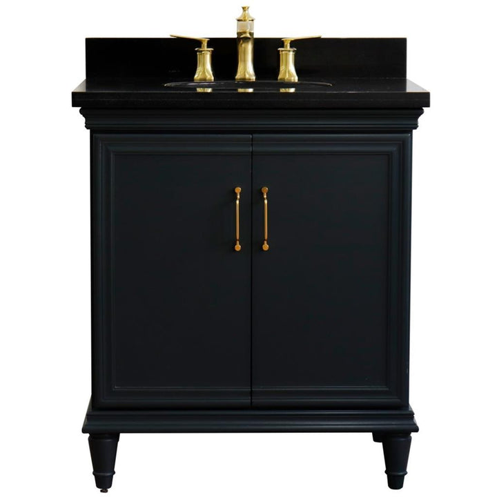 Bellaterra Home, Forli 31" Dark Gray Vanity, Oval Sink, Black Galaxy Granite#top-options_black-galaxy-granite-top