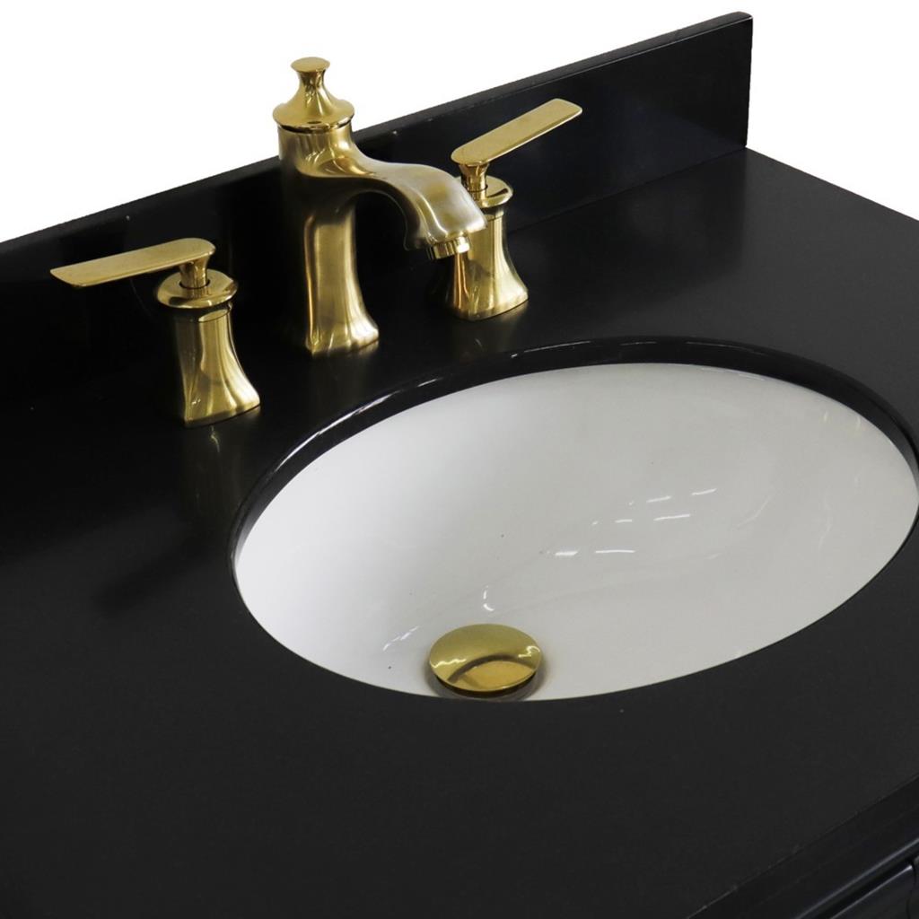Bellaterra Home, Forli 31" Dark Gray Vanity, Oval Sink, Black Galaxy Granite#top-options_black-galaxy-granite-top