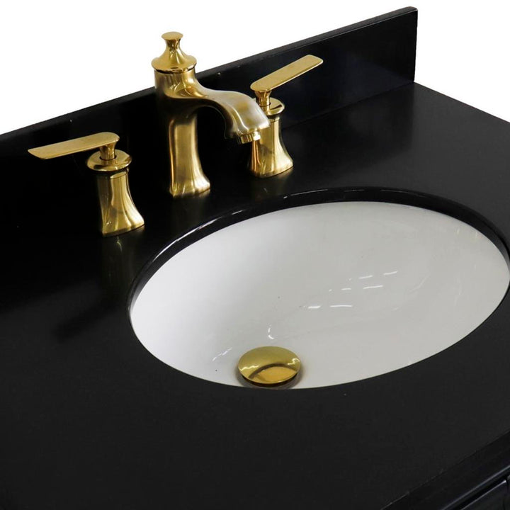Bellaterra Home, Forli 31" Dark Gray Vanity, Oval Sink, Black Galaxy Granite#top-options_black-galaxy-granite-top