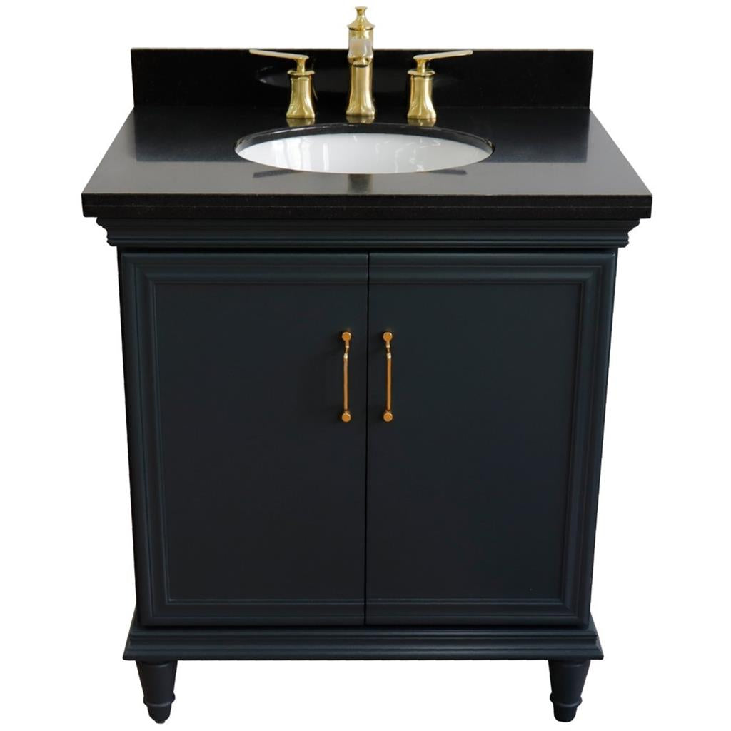 Bellaterra Home, Forli 31" Dark Gray Vanity, Oval Sink, Black Galaxy Granite#top-options_black-galaxy-granite-top
