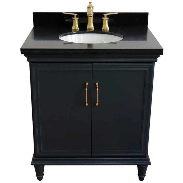 Bellaterra Home, Forli 31" Dark Gray Vanity, Oval Sink, Black Galaxy Granite#top-options_black-galaxy-granite-top