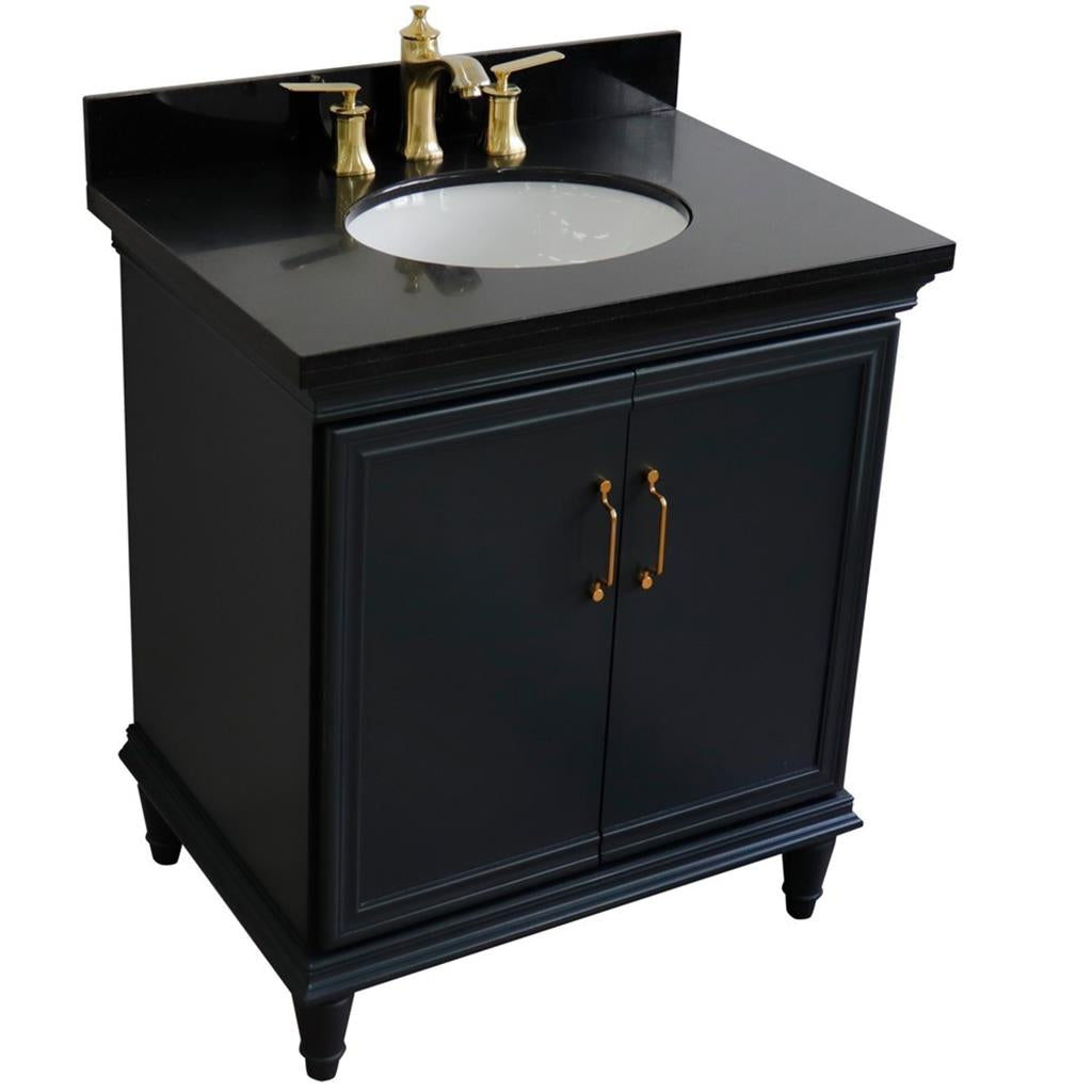 Bellaterra Home, Forli 31" Dark Gray Vanity, Oval Sink, Black Galaxy Granite#top-options_black-galaxy-granite-top
