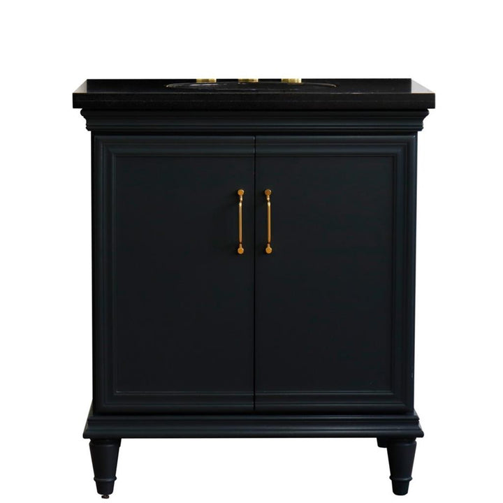 Bellaterra Home, Forli 31" Dark Gray Vanity, Oval Sink, Black Galaxy Granite#top-options_black-galaxy-granite-top