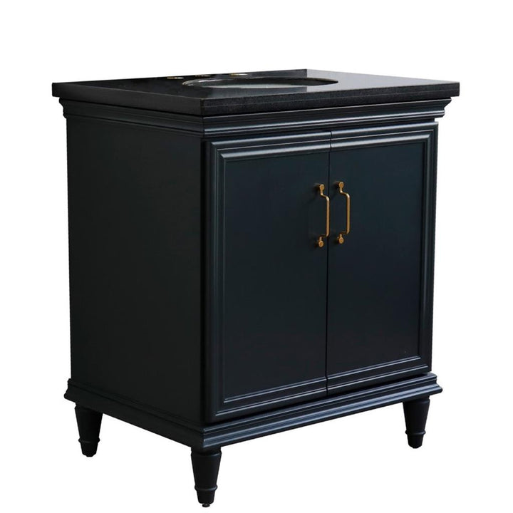 Bellaterra Home, Forli 31" Dark Gray Vanity, Oval Sink, Black Galaxy Granite#top-options_black-galaxy-granite-top