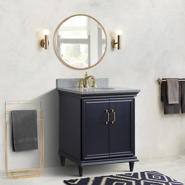 Bellaterra Home, Forli 31" Dark Gray Vanity, Oval Sink, Gray Granite#top-options_gray-granite-top