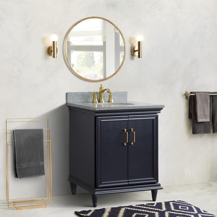 Bellaterra Home, Forli 31" Dark Gray Vanity, Oval Sink, Gray Granite#top-options_gray-granite-top