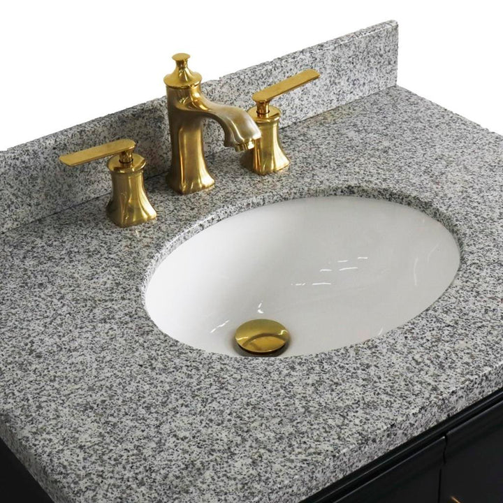 Bellaterra Home, Forli 31" Dark Gray Vanity, Oval Sink, Gray Granite#top-options_gray-granite-top