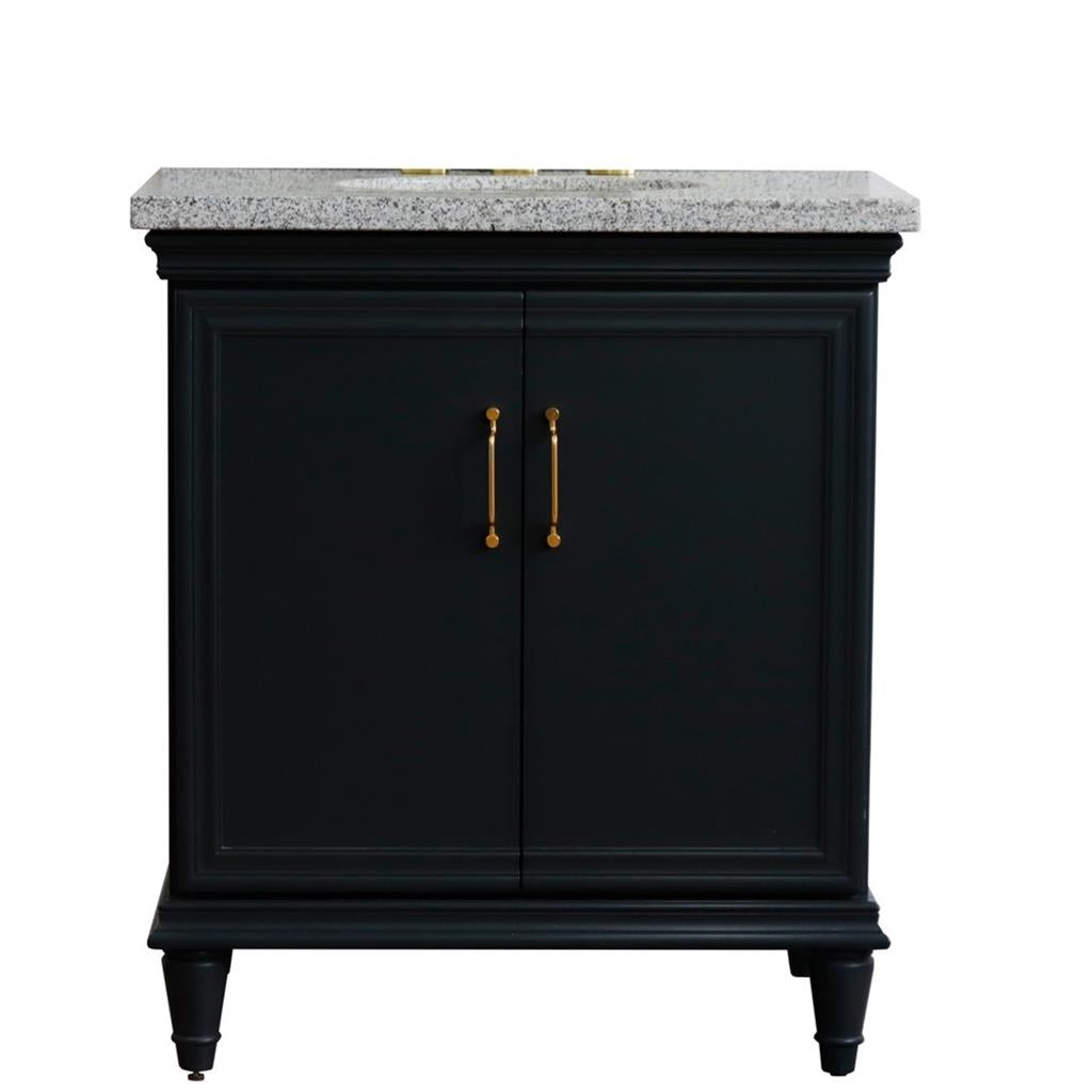 Bellaterra Home, Forli 31" Dark Gray Vanity, Oval Sink, Gray Granite#top-options_gray-granite-top