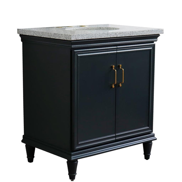 Bellaterra Home, Forli 31" Dark Gray Vanity, Oval Sink, Gray Granite#top-options_gray-granite-top