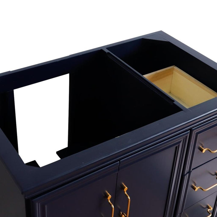 Bellaterra Home, Forli 36" Blue Vanity, Door on Left, Cabinet Only, Cabinet Only (No Top)#top-options_cabinet-only-(no-top)-top