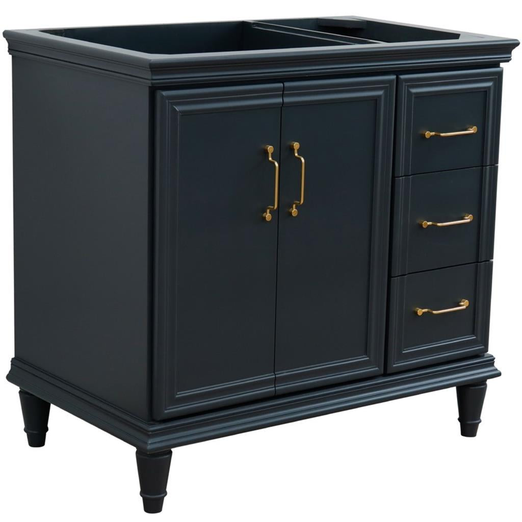 Bellaterra Home, Forli 36" Dark Gray Vanity, Door on Left, Cabinet Only, Cabinet Only (No Top)#top-options_cabinet-only-(no-top)-top