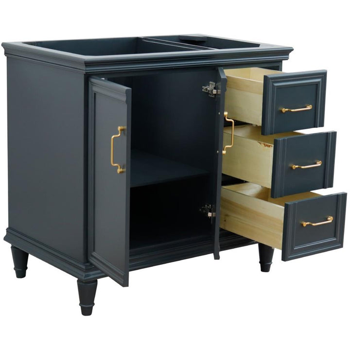 Bellaterra Home, Forli 36" Dark Gray Vanity, Door on Left, Cabinet Only, Cabinet Only (No Top)#top-options_cabinet-only-(no-top)-top