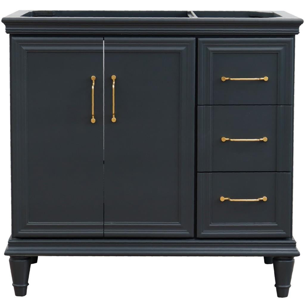 Bellaterra Home, Forli 36" Dark Gray Vanity, Door on Left, Cabinet Only, Cabinet Only (No Top)#top-options_cabinet-only-(no-top)-top
