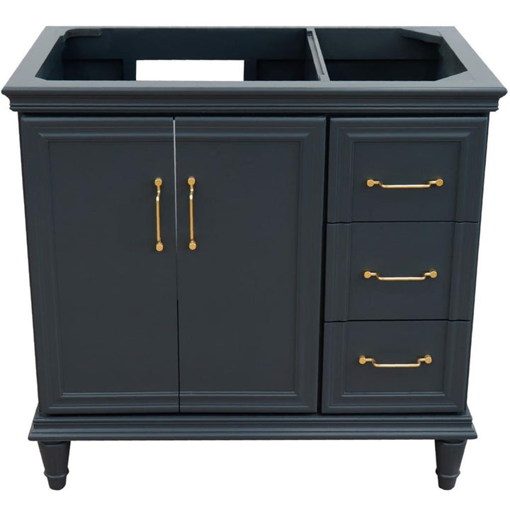 Bellaterra Home, Forli 36" Dark Gray Vanity, Door on Left, Cabinet Only, Cabinet Only (No Top)#top-options_cabinet-only-(no-top)-top