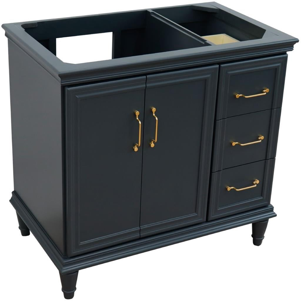 Bellaterra Home, Forli 36" Dark Gray Vanity, Door on Left, Cabinet Only, Cabinet Only (No Top)#top-options_cabinet-only-(no-top)-top