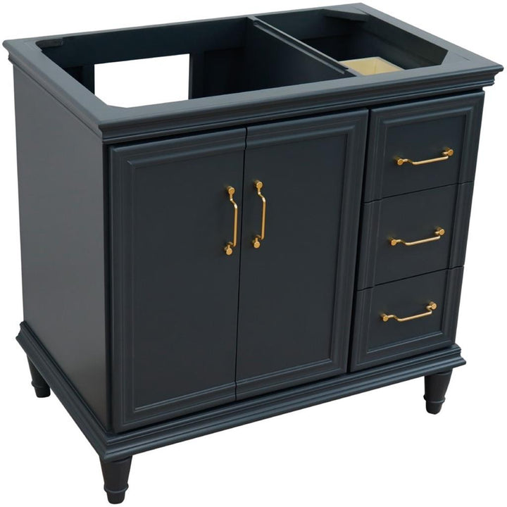 Bellaterra Home, Forli 36" Dark Gray Vanity, Door on Left, Cabinet Only, Cabinet Only (No Top)#top-options_cabinet-only-(no-top)-top
