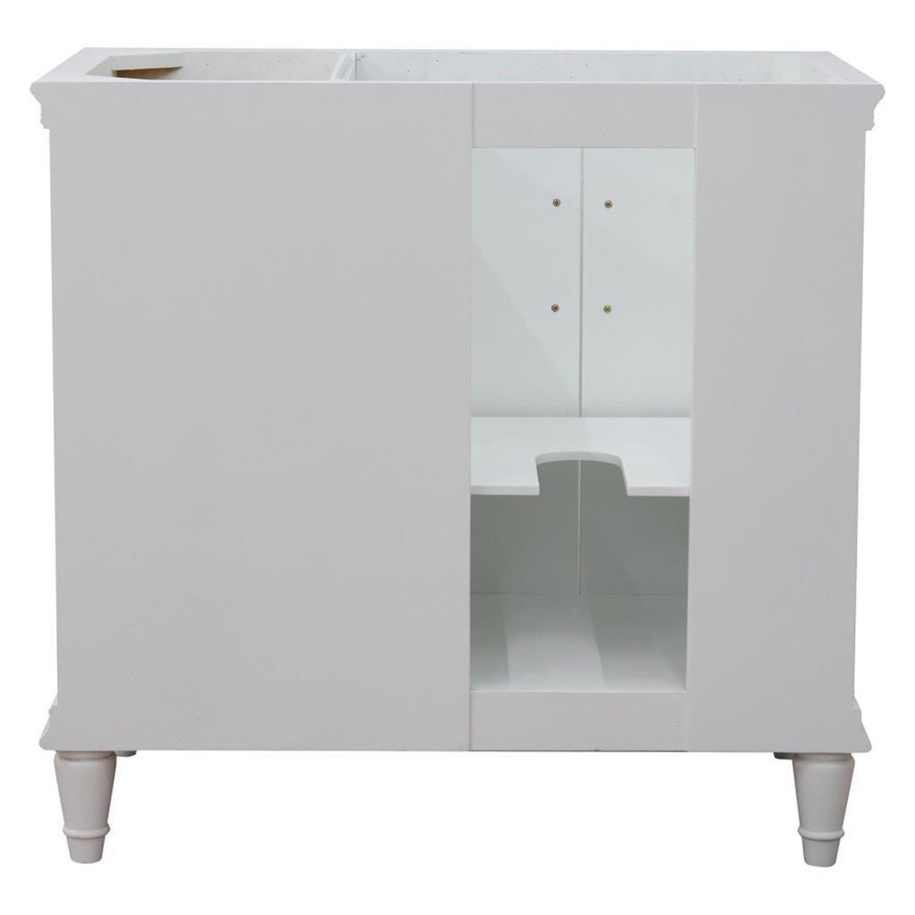 Bellaterra Home, Forli 36" White Vanity, Door on Left, Cabinet Only, Cabinet Only (No Top)#top-options_cabinet-only-(no-top)-top