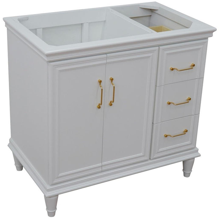 Bellaterra Home, Forli 36" White Vanity, Door on Left, Cabinet Only, Cabinet Only (No Top)#top-options_cabinet-only-(no-top)-top