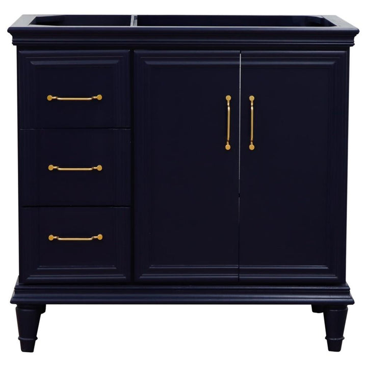 Bellaterra Home, Forli 36" Blue Vanity, Door on Right, Cabinet Only, Cabinet Only (No Top)#top-options_cabinet-only-(no-top)-top