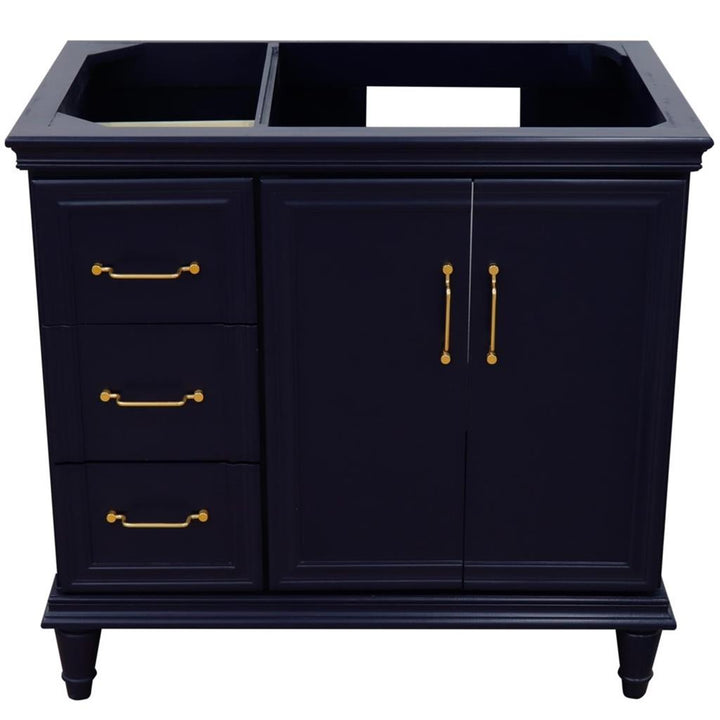Bellaterra Home, Forli 36" Blue Vanity, Door on Right, Cabinet Only, Cabinet Only (No Top)#top-options_cabinet-only-(no-top)-top