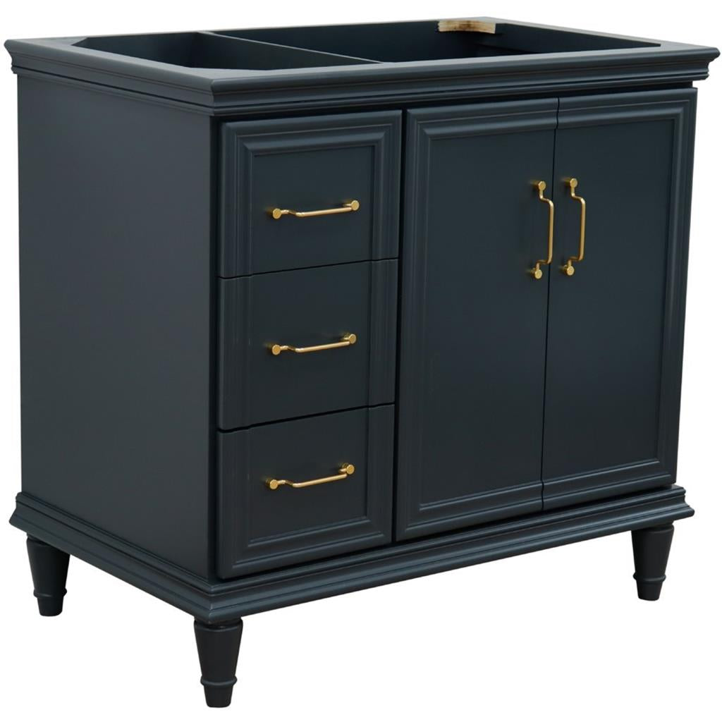 Bellaterra Home, Forli 36" Dark Gray Vanity, Door on Right, Cabinet Only, Cabinet Only (No Top)#top-options_cabinet-only-(no-top)-top